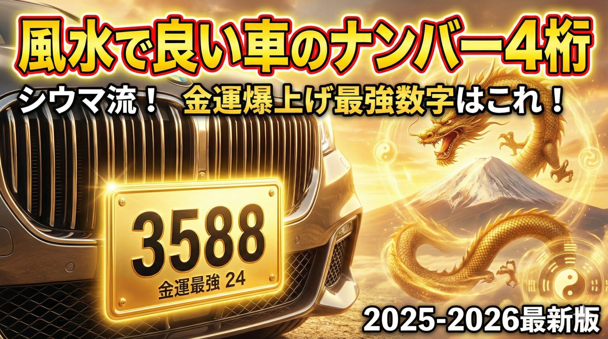 風水で良い車のナンバー4桁！シウマ流の計算と金運最強の数字【保存版】 | AUTOSALON