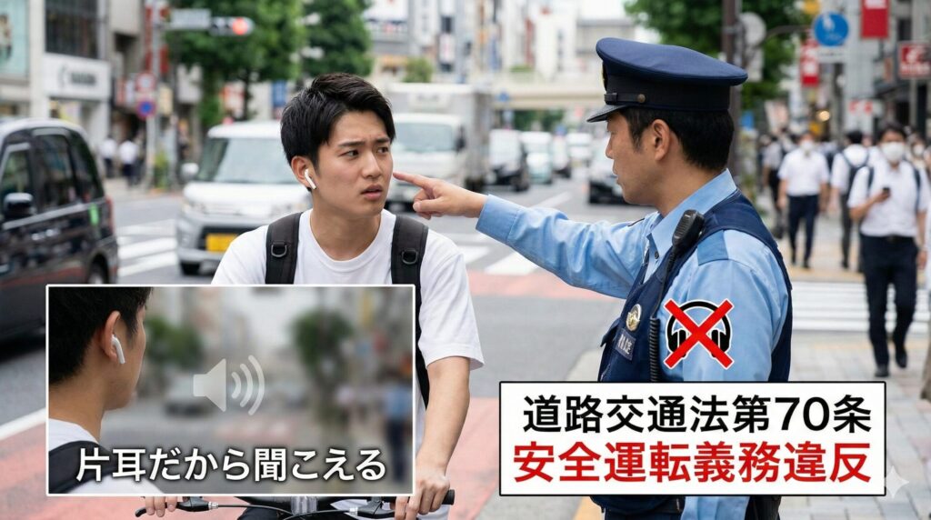 自転車でイヤホンして捕まった対処法_2
