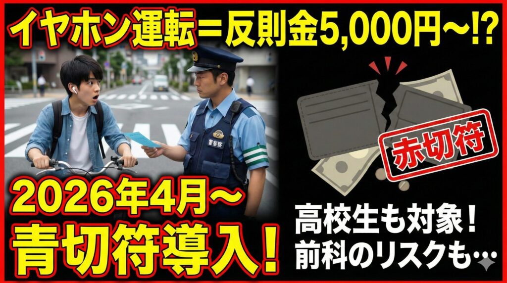 自転車でイヤホンして捕まった対処法_1